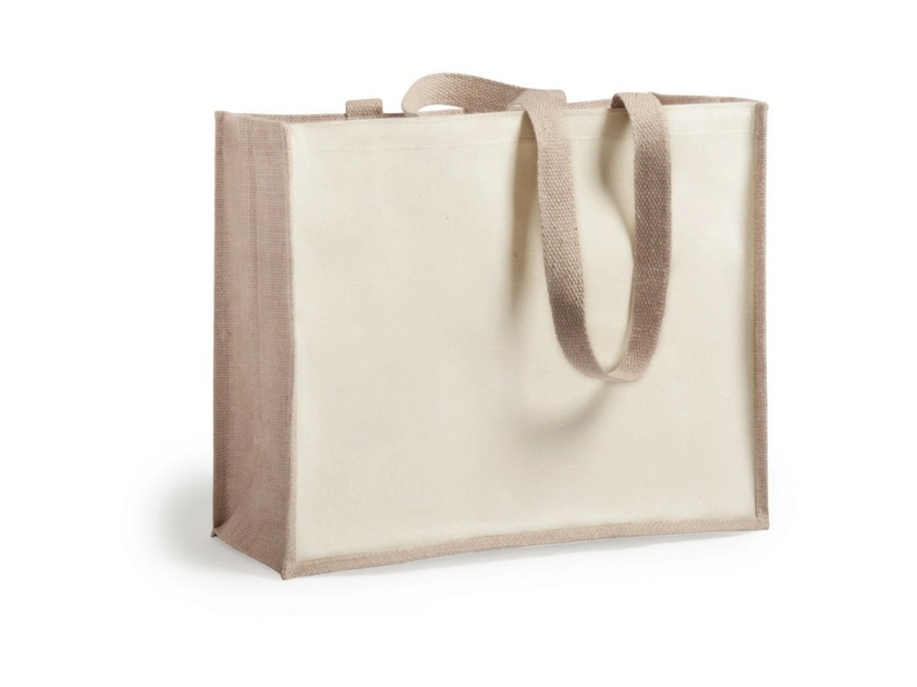 Torba z laminowanej juty na zakupy, element z laminowanej bawełny