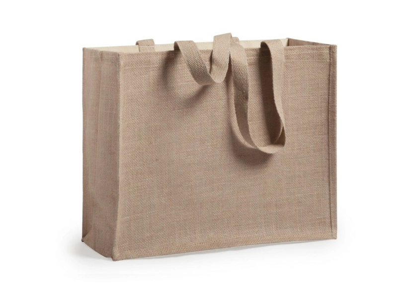 Torba z laminowanej juty na zakupy, element z laminowanej bawełny