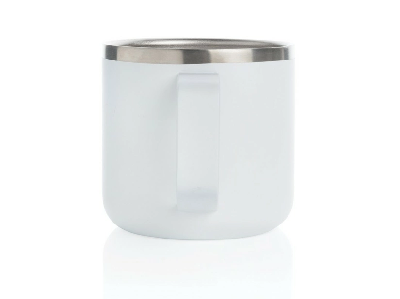 Biały metalowy kubek 350 ml z nadrukiem logo dla firm