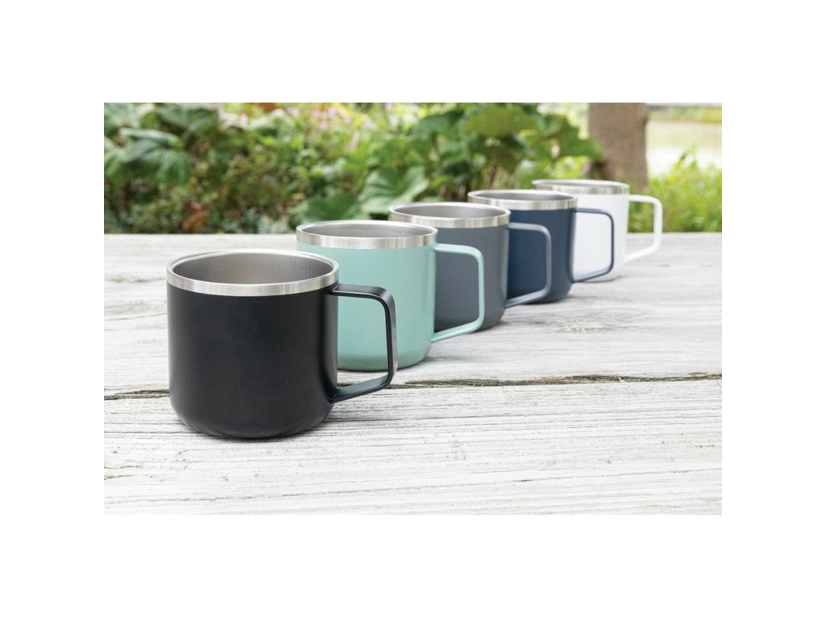 Biały metalowy kubek 350 ml z nadrukiem logo dla firm