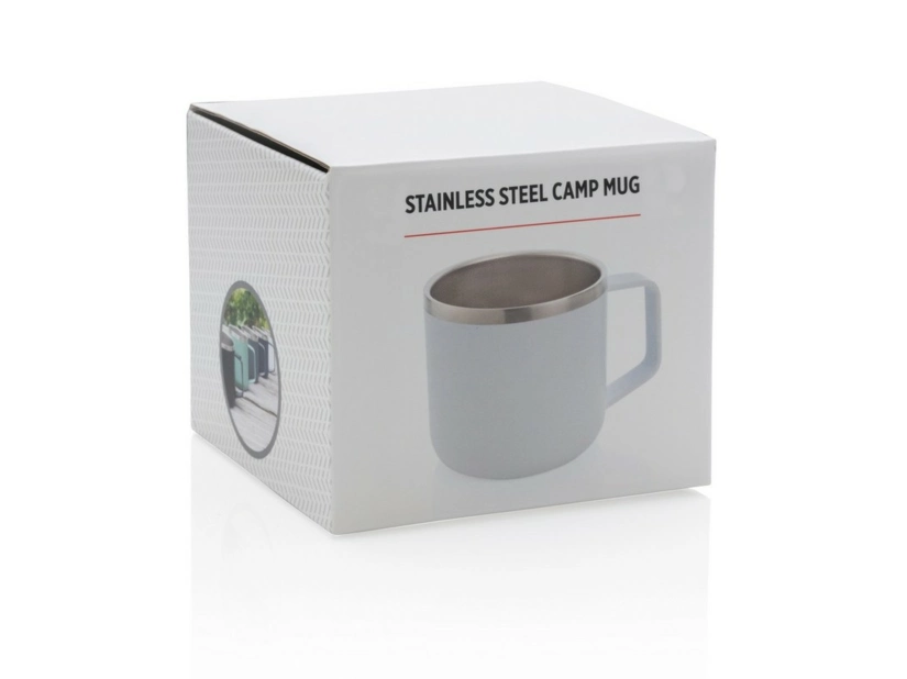 Biały metalowy kubek 350 ml z nadrukiem logo dla firm