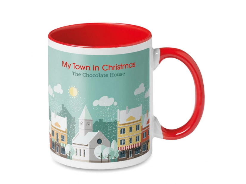 Kubek do sublimacji 300ml biały / czerwony