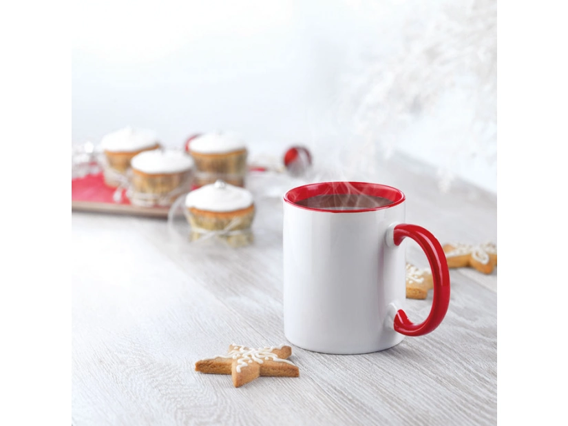 Kubek do sublimacji 300ml biały / czerwony