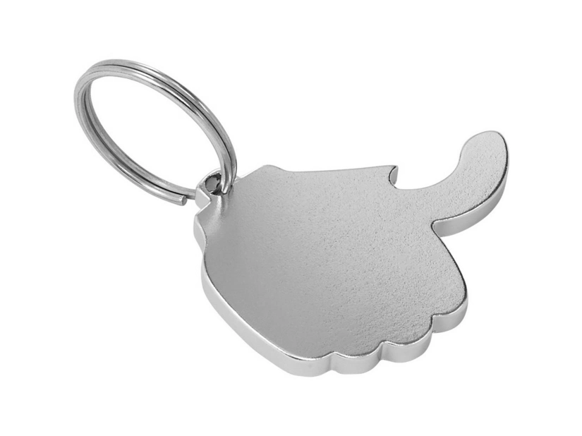 Srebrny brelok z otwieraczem w kształcie kciuka