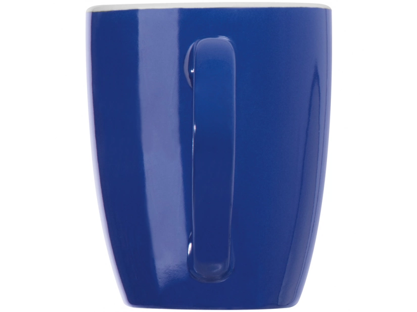 Reklamowy kubek ceramiczny biało niebieski 300 ml