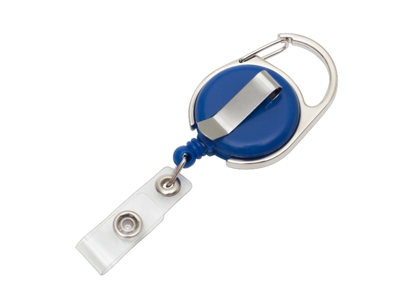 Ski-pass z karabińczykiem, niebieski/srebrny 