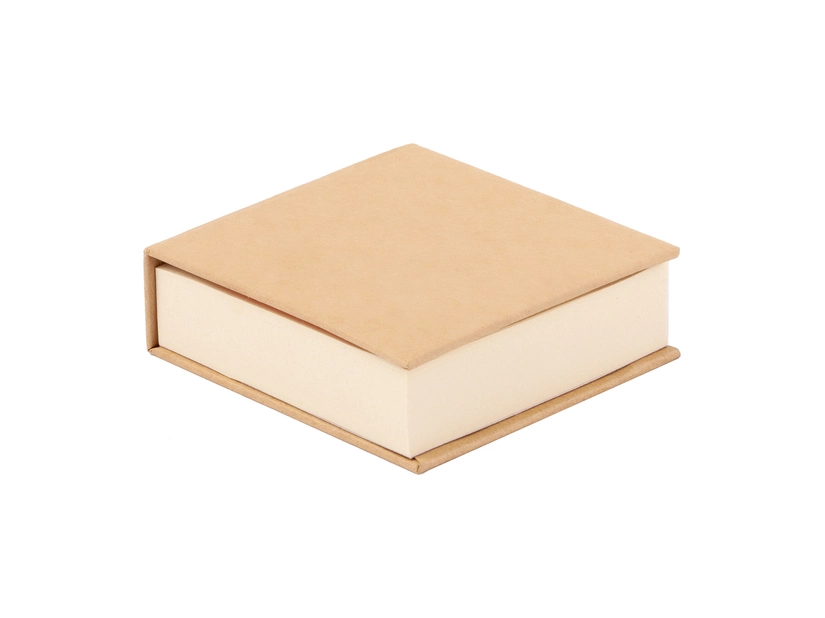 Beżowy bloczek z logo firmy – ekologiczny notes biurowy