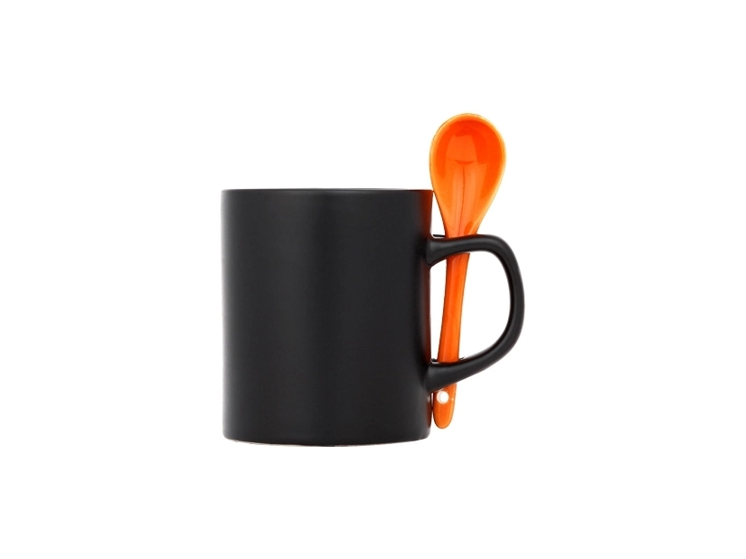Kubek ceramiczny z nadrukiem 300 ml,  pomarańczowy