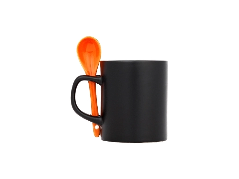 Kubek ceramiczny z nadrukiem 300 ml,  pomarańczowy