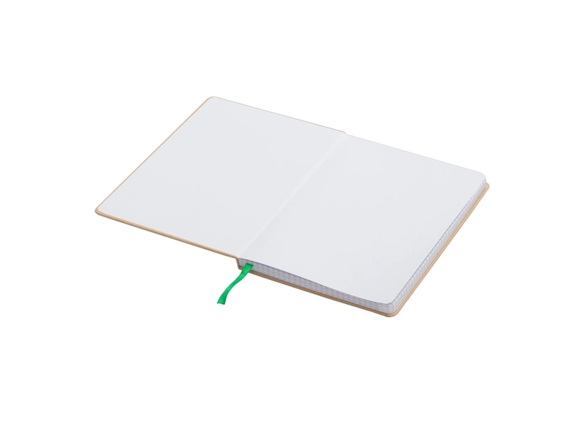 Firmowy notes z nadrukiem 145x210/80k kratka Lisboa, zielony/beżowy 