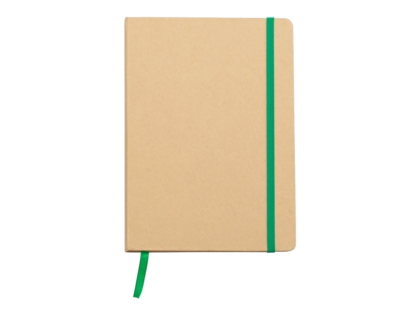 Firmowy notes z nadrukiem 145x210/80k kratka Lisboa, zielony/beżowy 