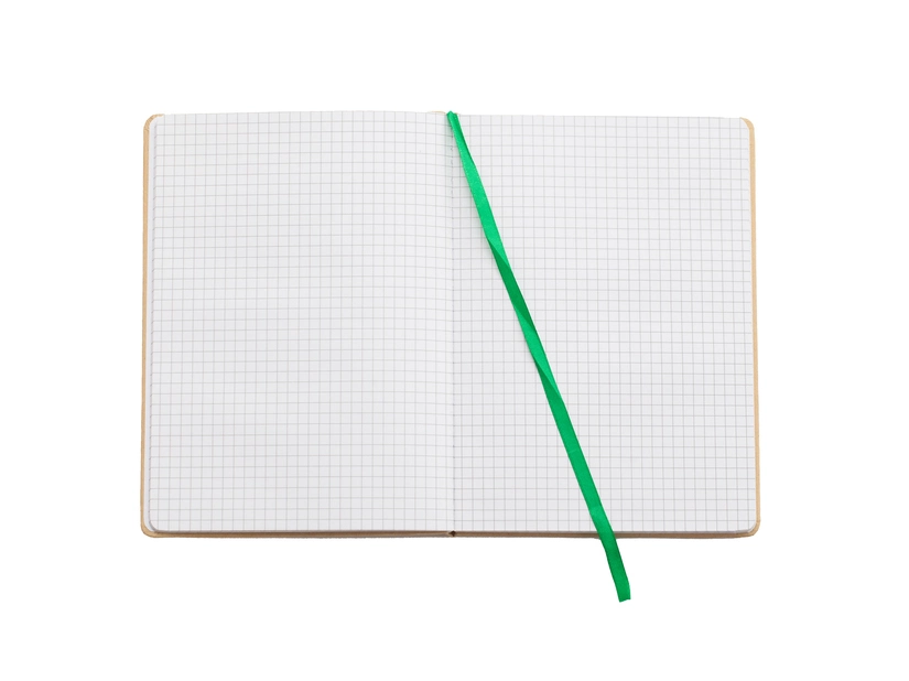 Firmowy notes z nadrukiem 145x210/80k kratka Lisboa, zielony/beżowy 