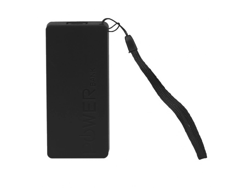 Czarny powerbank ABS z logo firmy – matowy, elegancki prezent
