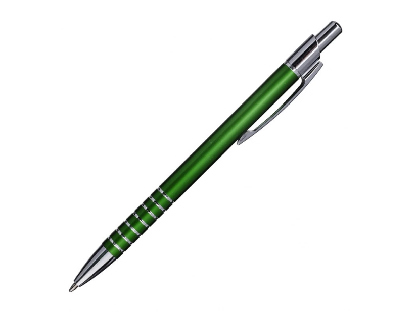 Zielony długopis aluminiowy z grawerem logo firmy