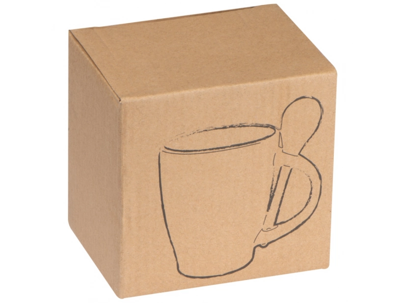 Reklamowy kubek z łyżeczką, żółty na węwnątrz, 250 ml