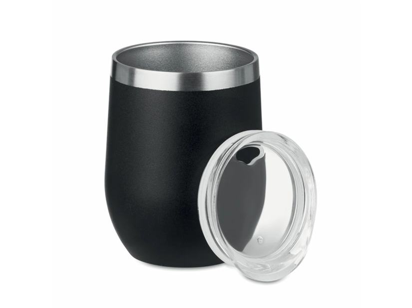 Czarny metalowy kubek bez ucha