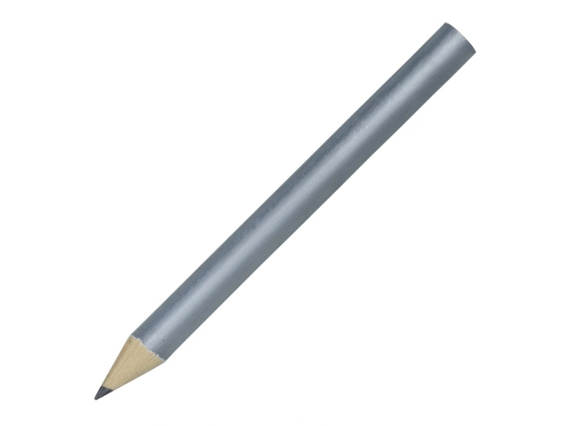 Krótki ołówek reklamowy HB, srebrny 