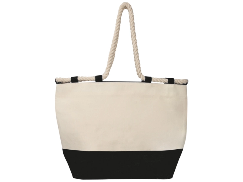 Torba plażowa z juty, z czarnym spodem