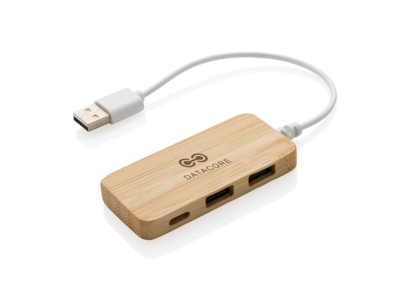 Bambusowy HUB USB 2.0 z USB typu C