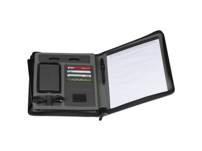 Teczka z power bankiem 5000mAh, możliwy termotransfer oraz nadruk UV