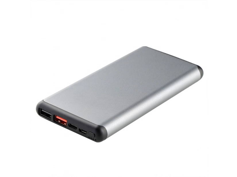 Powerbank grafitowy @ 10 000 mAh z logo i przyssawkami