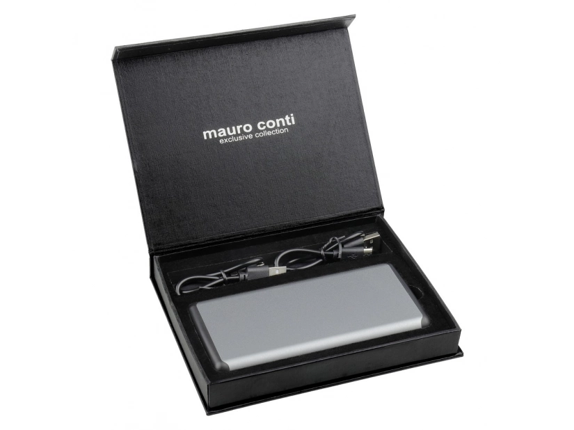 Powerbank grafitowy @ 10 000 mAh z logo i przyssawkami