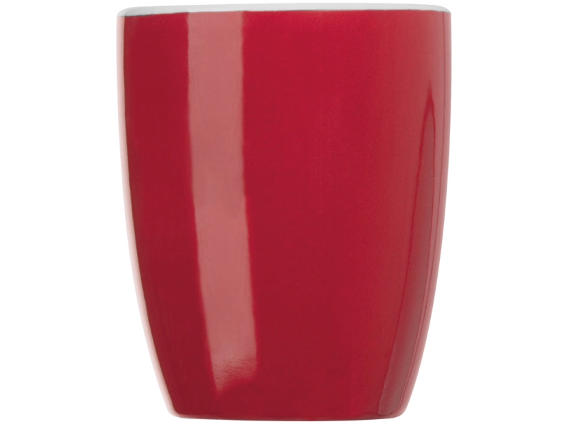 Reklamowy kubek ceramiczny biało czerwony 300 ml