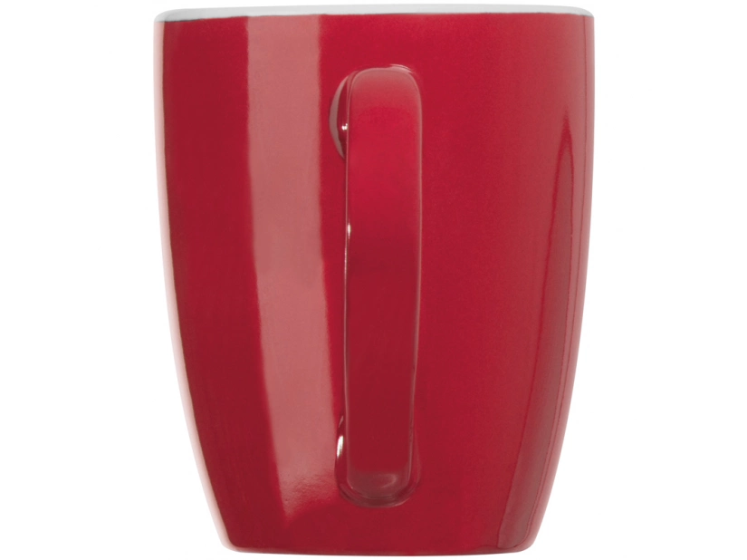 Reklamowy kubek ceramiczny biało czerwony 300 ml