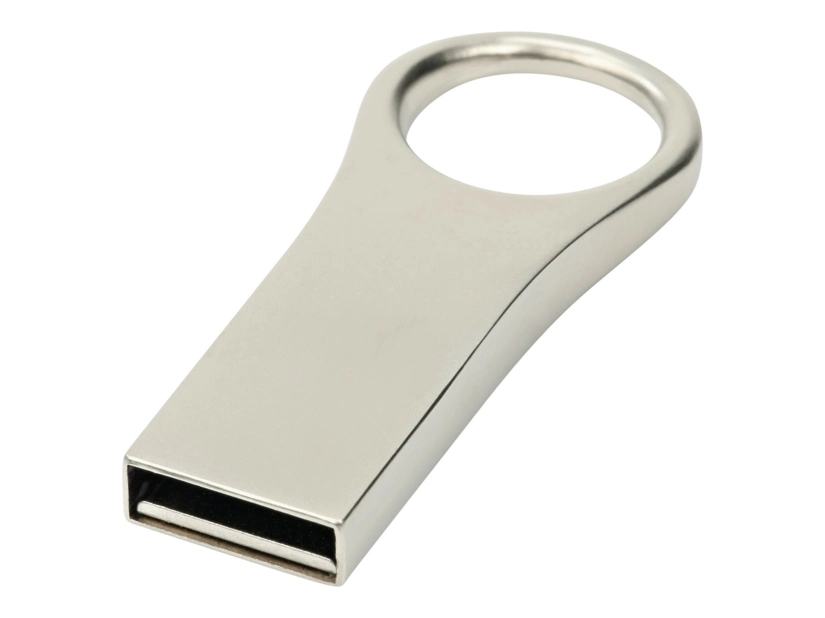 Pendrive mini srebrny metalowy z grawerem logo firmowego