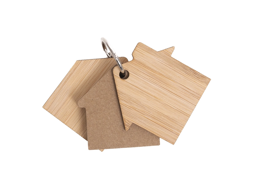 Bambusowy brelok z notesem memo Homeland, beżowy