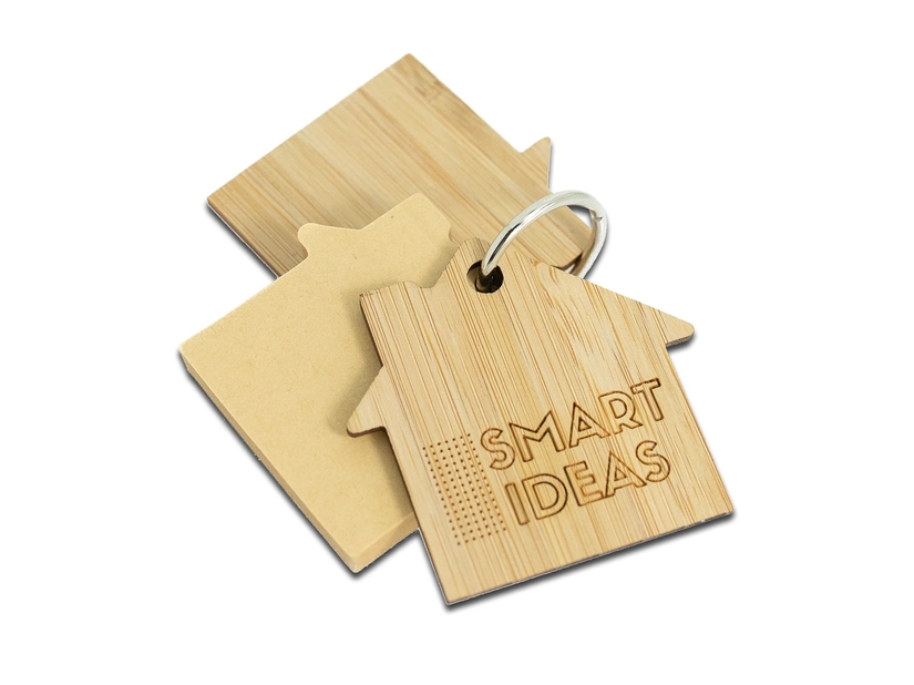 Bambusowy brelok z notesem memo Homeland, beżowy