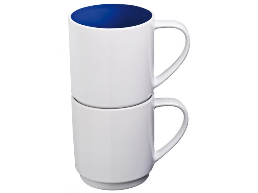 Biało-niebieski kubek ceramiczny 300 ml