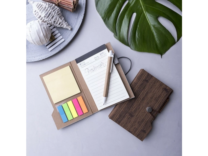 Zestaw do notatek notatnik  A6 z karteczkami samoprzylepnymi i długopisem