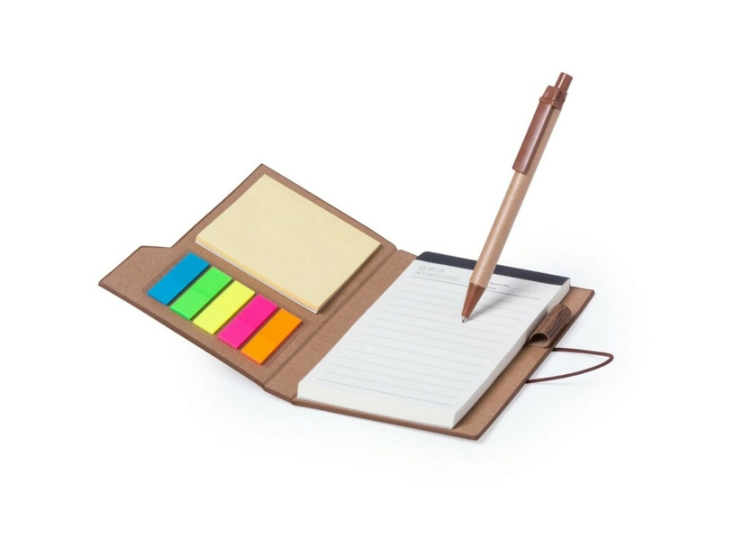 Zestaw do notatek notatnik  A6 z karteczkami samoprzylepnymi i długopisem