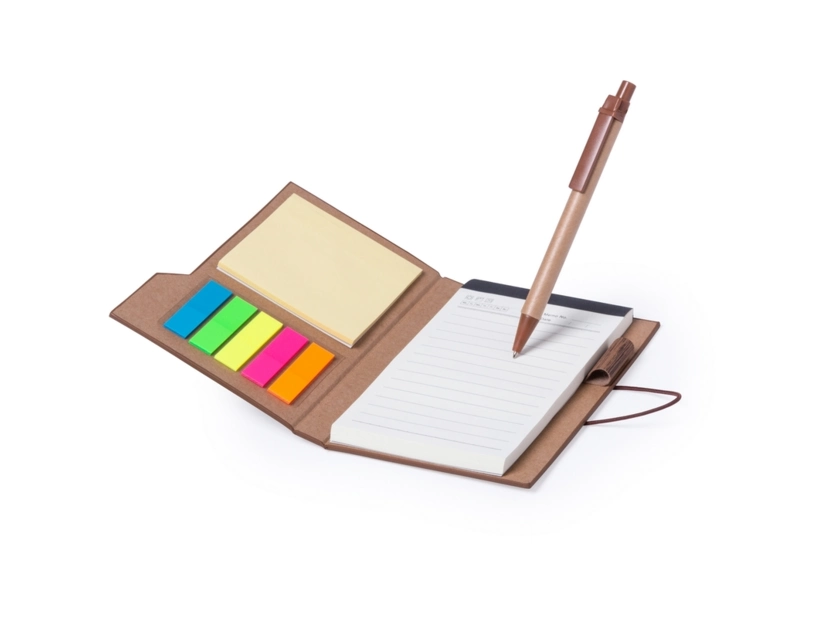 Zestaw do notatek notatnik  A6 z karteczkami samoprzylepnymi i długopisem