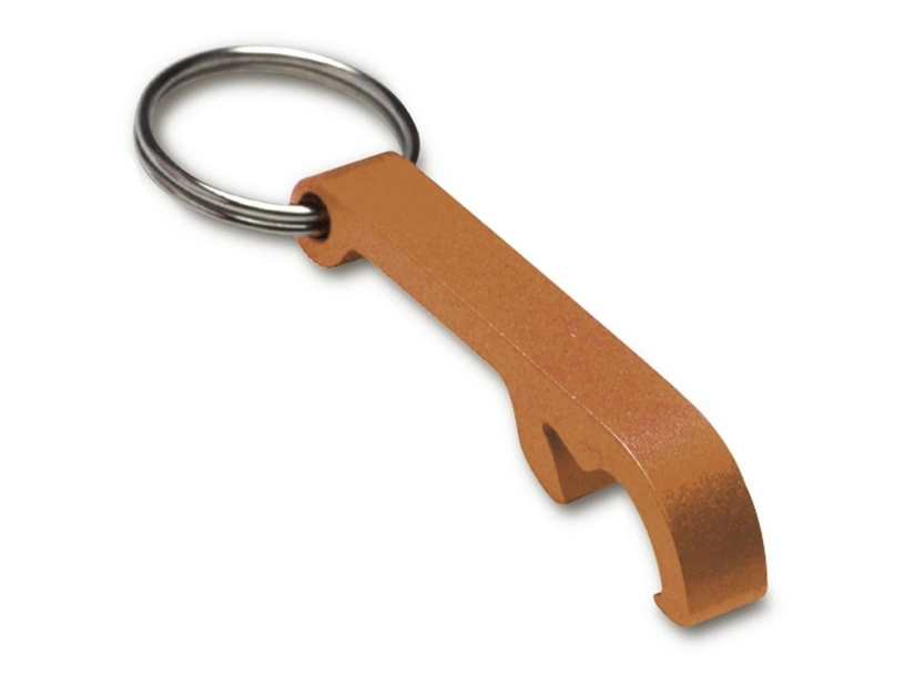 Pomarańczowy brelok z otwieraczem do butelek z logo