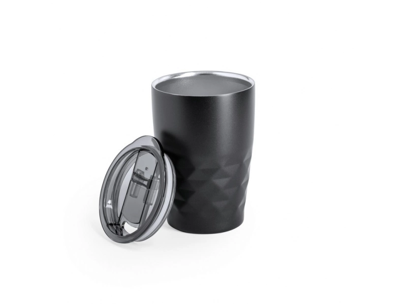 Kubek termiczny z miedzianą izolacją próżniową, 350 ml, czarny