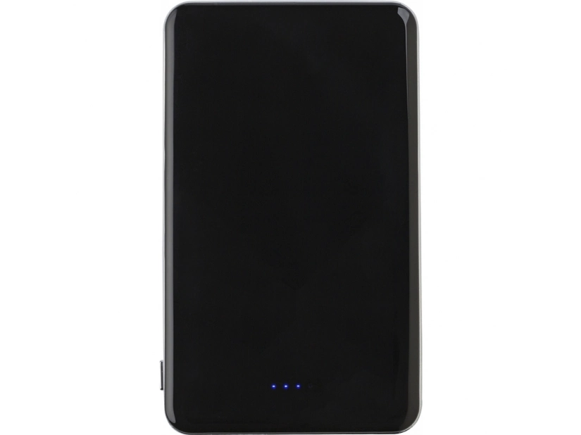 Power bank 5000mAh w czarnym kolorze@ do nadruku logo, najlepiej białego