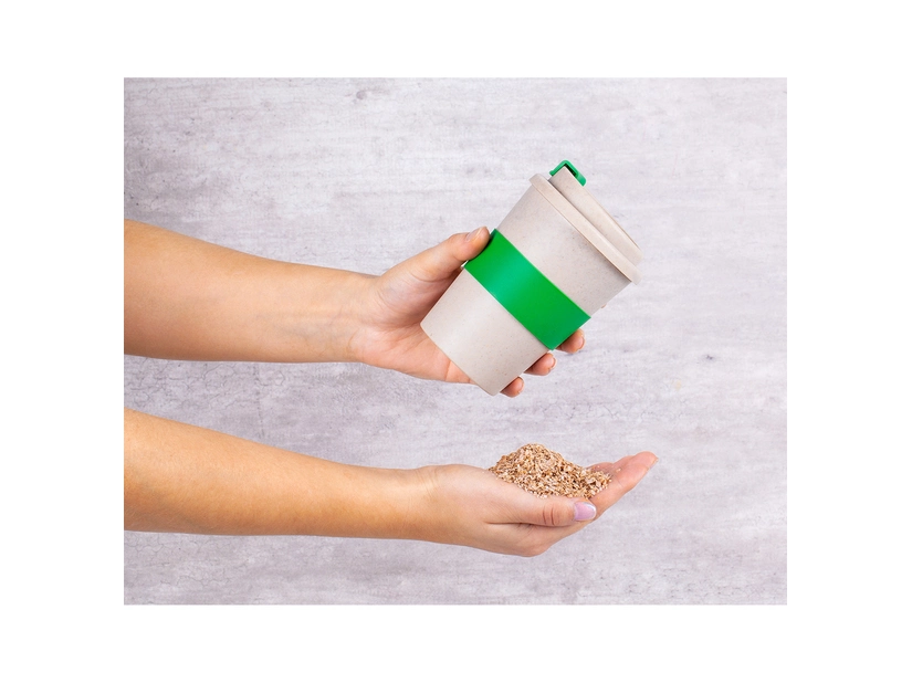 Dwuściankowy Kubek Eco Wheaty 350ml, zielony 