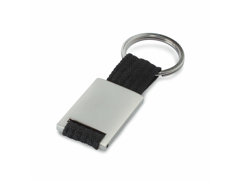 Czarny brelok hotelowy metalowy z grawerem 9x3,5 cm