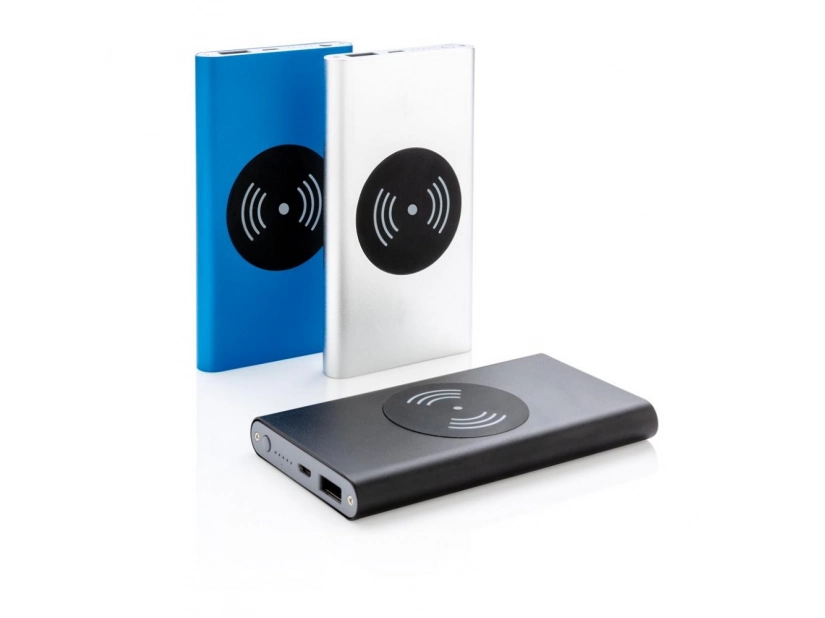 Powerbank aluminiowy jasnoniebieski 4000 mAh z logo firmy