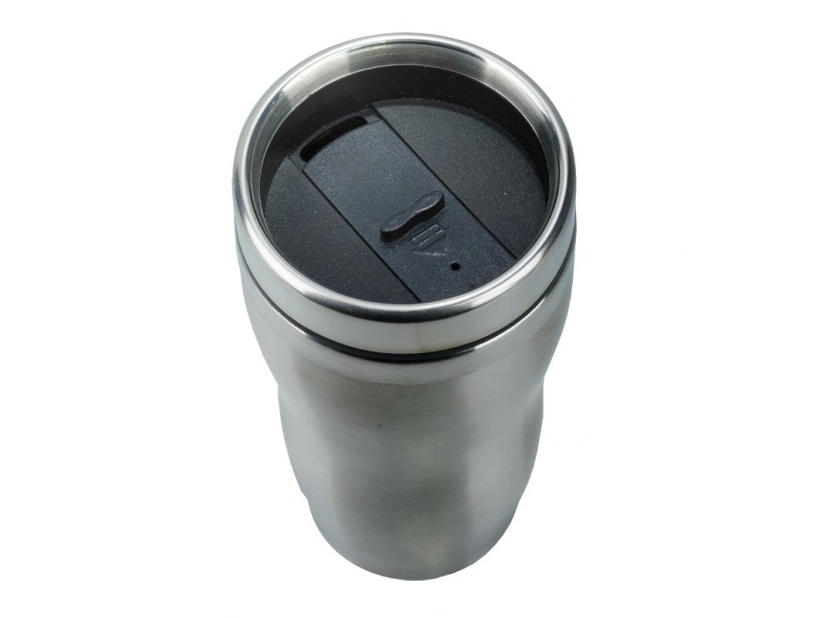 Kubek izotermiczny Sudbury 380 ml, srebrny/czarny 