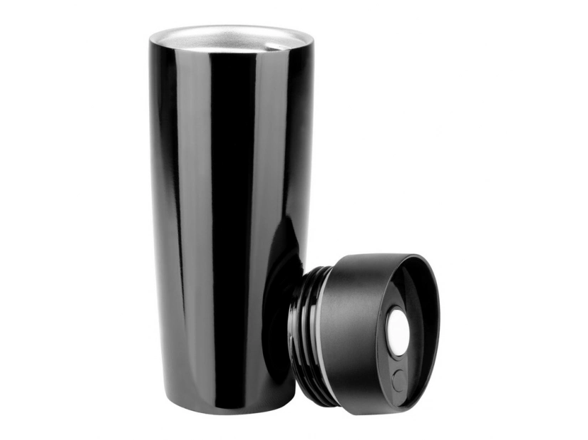 Kubek podróżny 400 ml, czarny, do nadruku firmowego logo, +leakproof