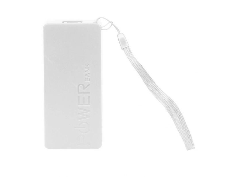 Tani power bank z nadrukiem logo, pojemność 4000 mAh - biały kolor