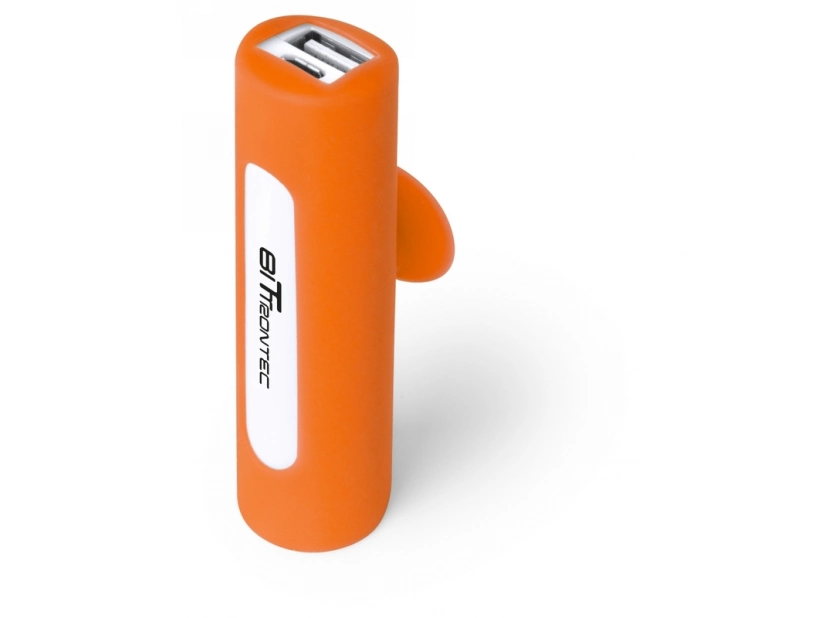 Power bank reklamowy pomarańczowy z przyssawką, ABS, logo