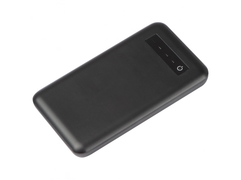 Czarny powerbank z zielonym logo LED 8000mAh – grawer