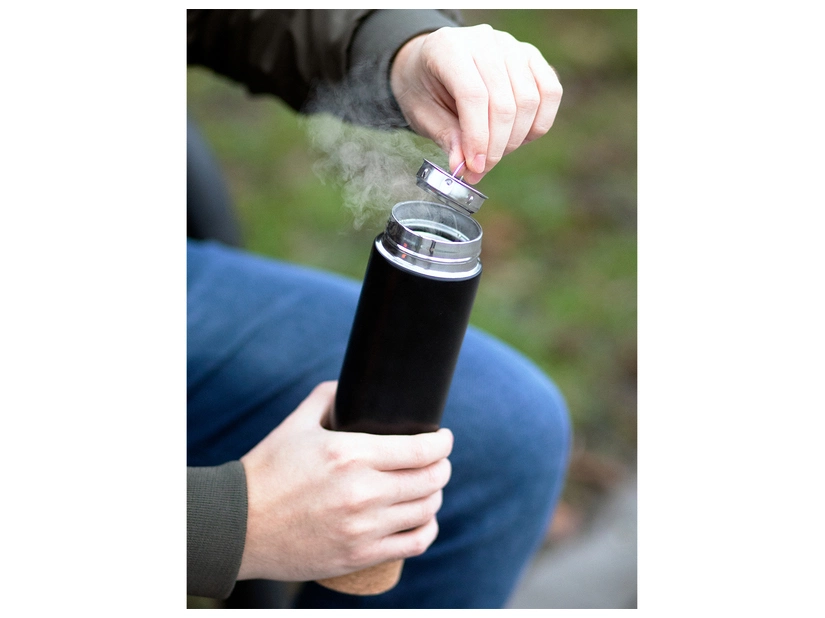 Termos z sitkiem Osseo 450 ml, czarny