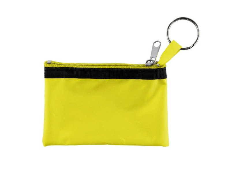 Żółty brelok etui na klucze z logo – poliester 70D