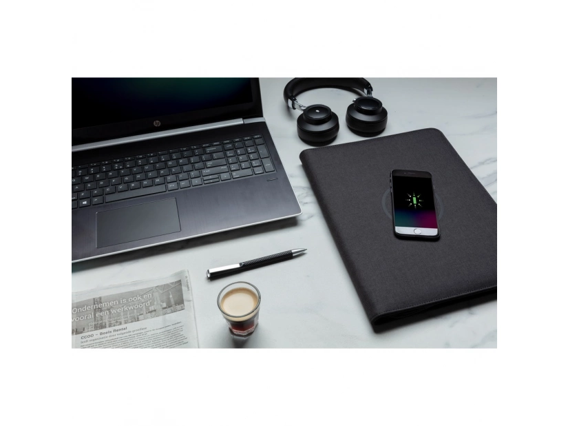 Teczka A4 z ładowarką bezprzewodową 5W, power bank 5000 mAh