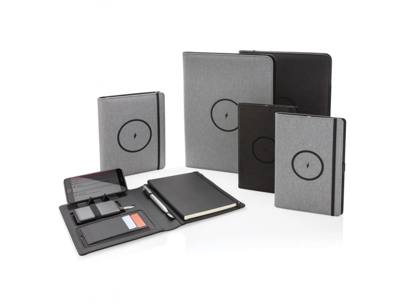 Teczka A4 z ładowarką bezprzewodową 5W, power bank 5000 mAh
